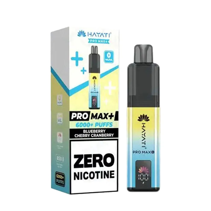 Hayati Pro Max Plus 6000 Zero Nicotine Blueberry Cherry Cranberry Kit