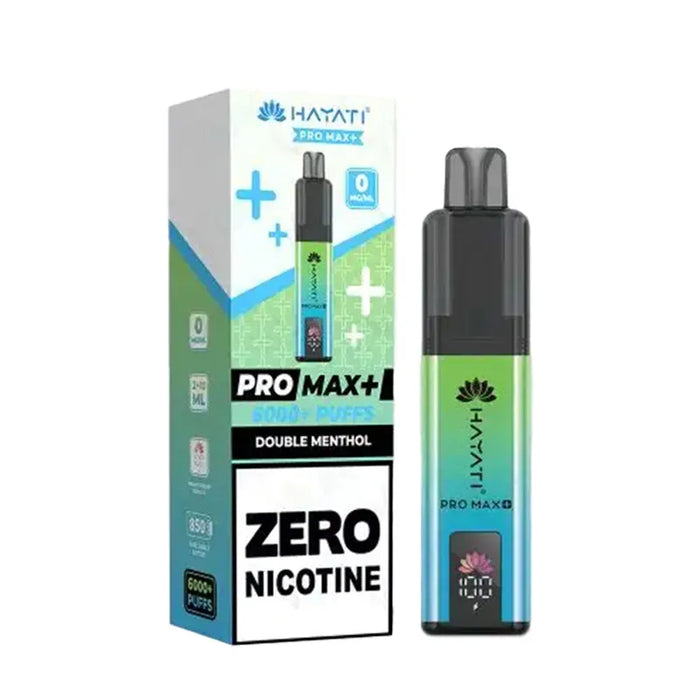 Hayati Pro Max Plus 6000 Zero Nicotine Double Menthol Kit