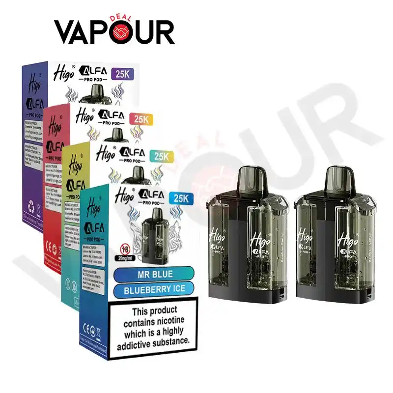 Higo Alfa Pro 25K Prefilled Pod + Refill Container
