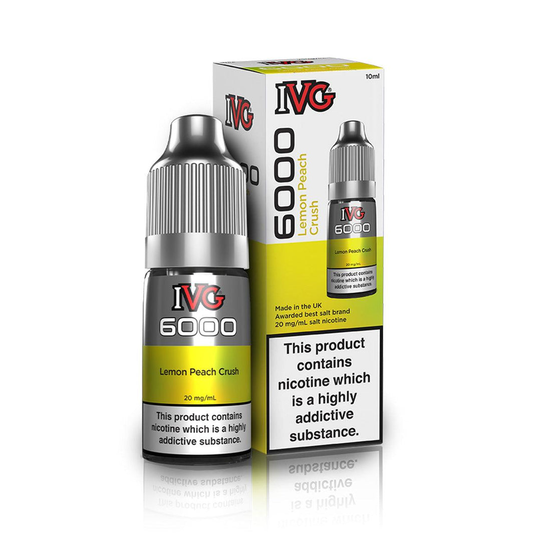 IVG 6000 Lemon Peach Crush Nic Salt Vape Juice - Vapours Deal Ltd