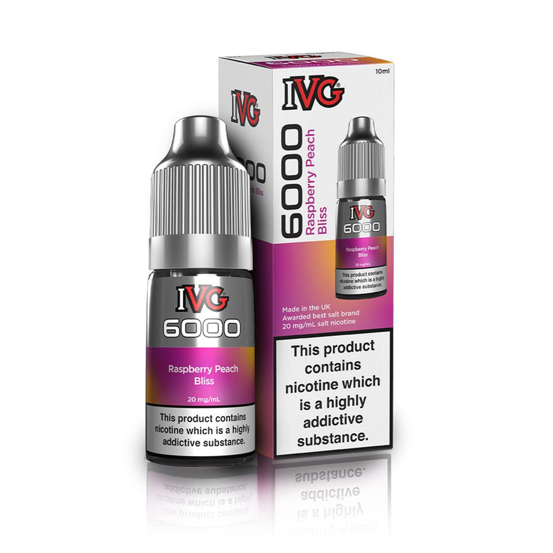 IVG 6000 Raspberry Peach Bliss Nic Salt Vape Juice - Vapours Deal Ltd