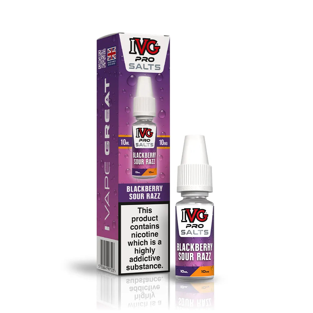 IVG Pro Salts Blackberry Sour Razz Nic Salt Vape Juice - 10mg