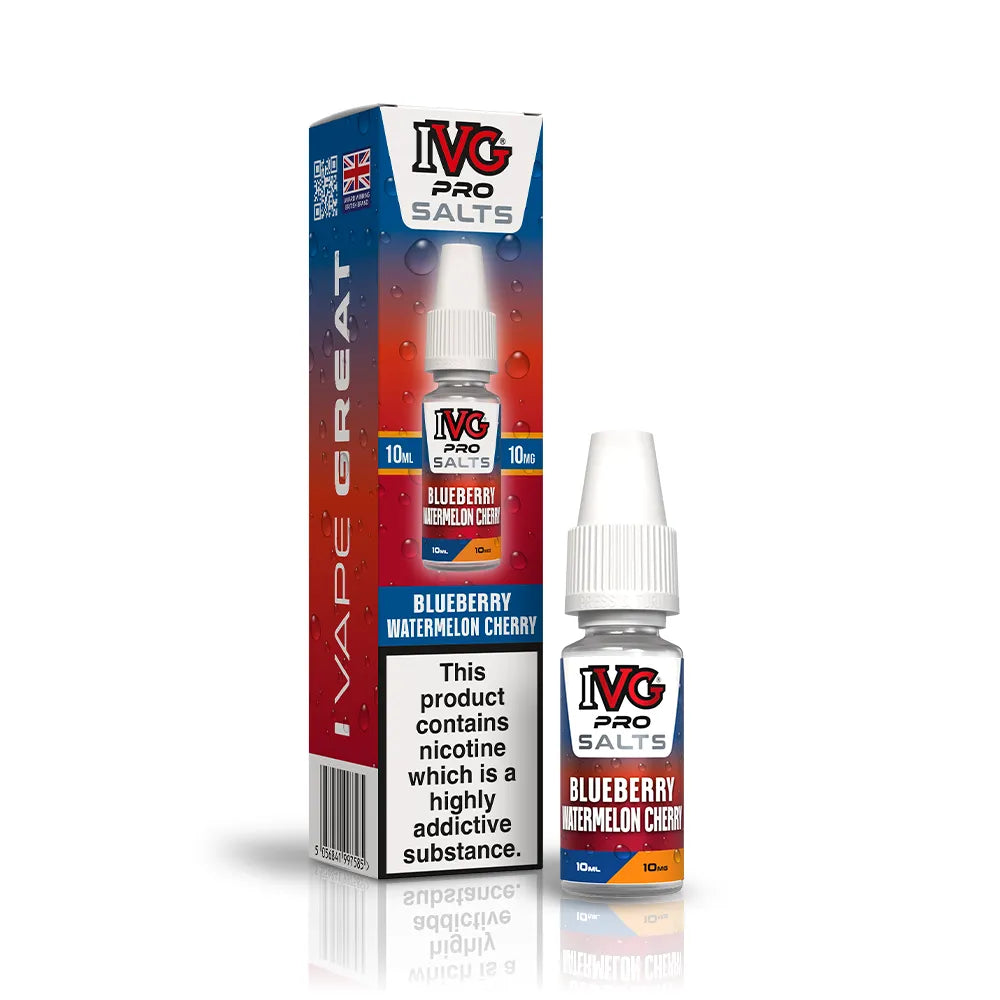 IVG Pro Salts Blueberry Watermelon Cherry Nic Salt Vape Juice 10mg