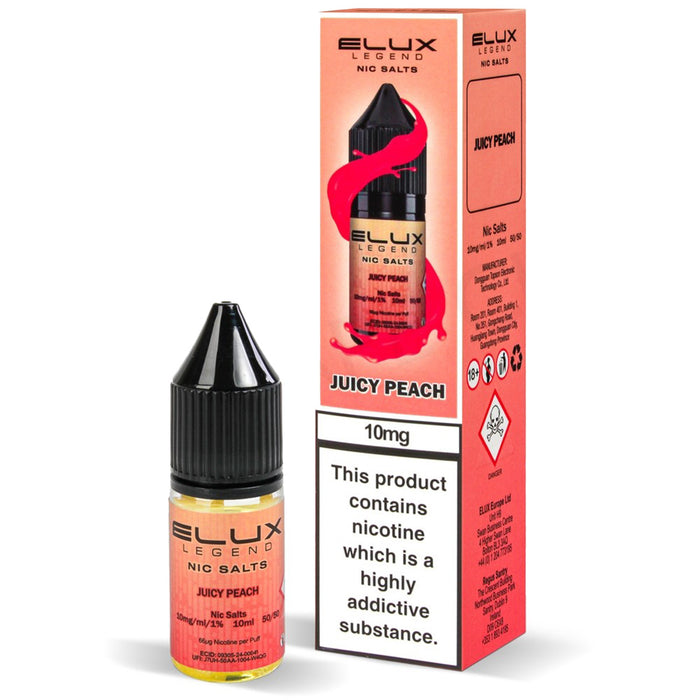 Juicy Peach Nic Salt E-Liquid by Elux Legend