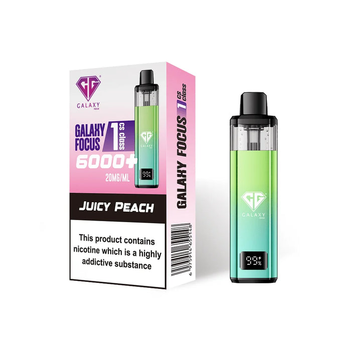 Juicy Peach Crystal Galaxy Focus 1 6K Puffs Prefilled Pod Kit - Vapour Deal LTD