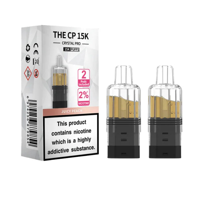 Juicy Peach Crystal Pro CP 15K Prefilled Pod + Refill Container