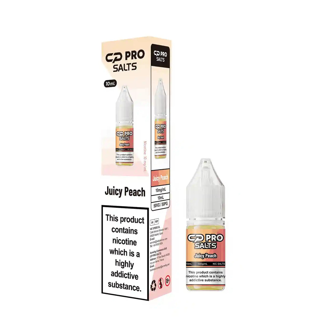 10ml Juicy Peach Nic Salt Liquid By Crystal Pro CP