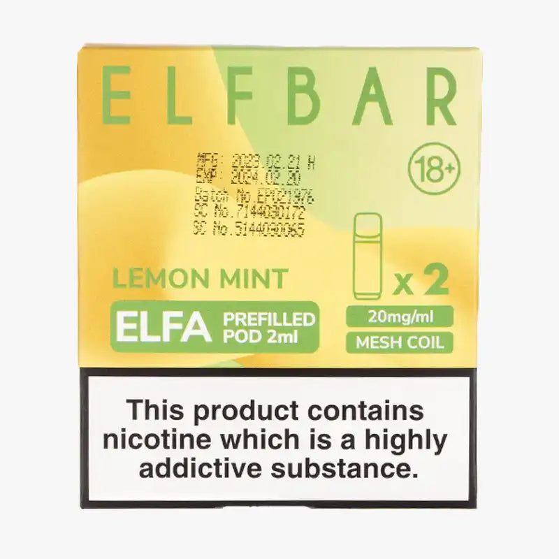 Lemon Mint Elf Bar Elfa Prefilled Pod