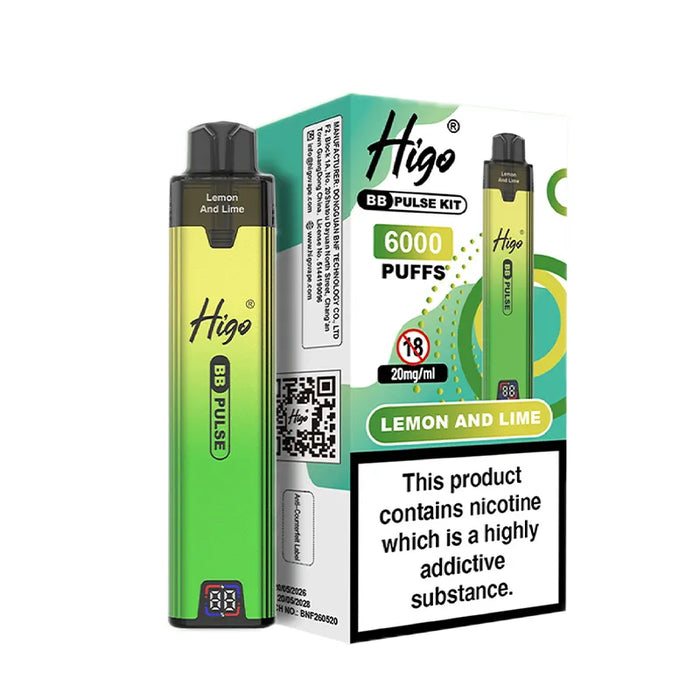 Lemon and Lime Higo BB Pulse 6000 Prefilled Pod Kit