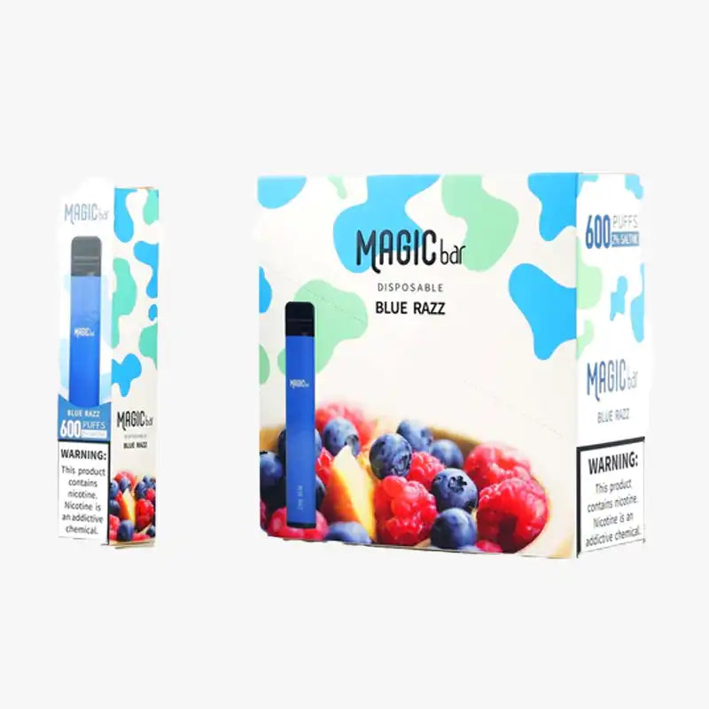 Magic Bar 600 Puffs Disposable Box Of 10 Blue Razz