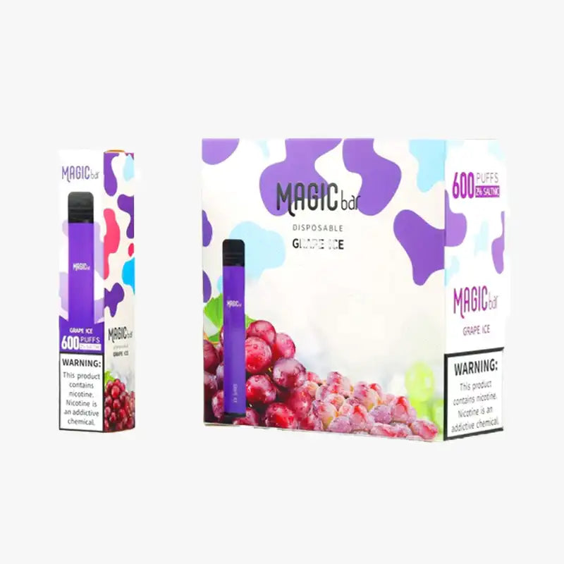 Magic Bar 600 Puffs Disposable Box Of 10 Grape Ice