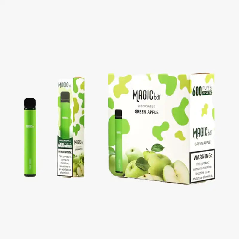 Magic Bar 600 Puffs Disposable Box Of 10 Green Apple