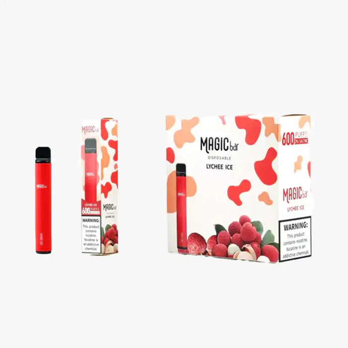 Magic Bar 600 Puffs Disposable Box Of 10 Lychee Ice