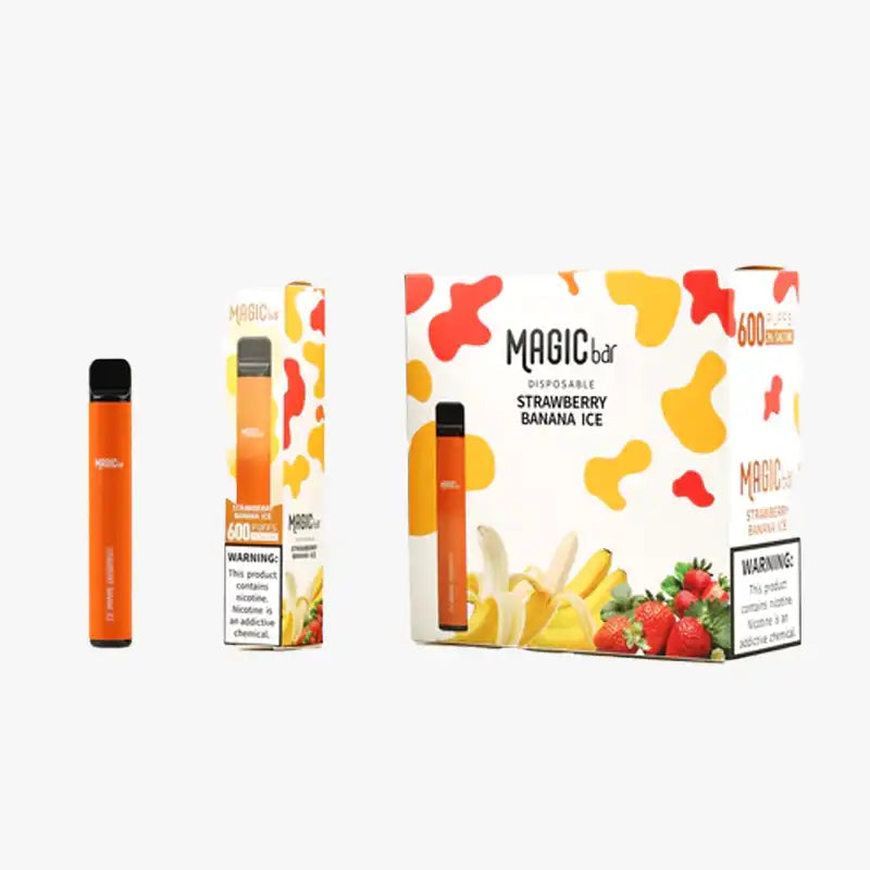 Magic Bar 600 Puffs Disposable Box Of 10 Strawberry Banana Ice