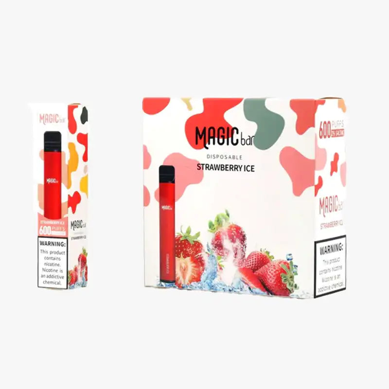 Magic Bar 600 Puffs Disposable Box Of 10 Strawberry Ice