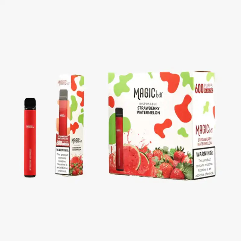 Magic Bar 600 Puffs Disposable Box Of 10 Strawberry Watermeln