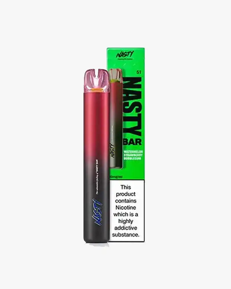 Nasty Bar DX2 Disposable Vape Bars 600 Puffs Watermelon Strawberry Bubblegum