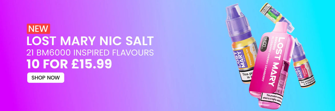 New Lost Mary Nic salt e-liquids banner for desktop