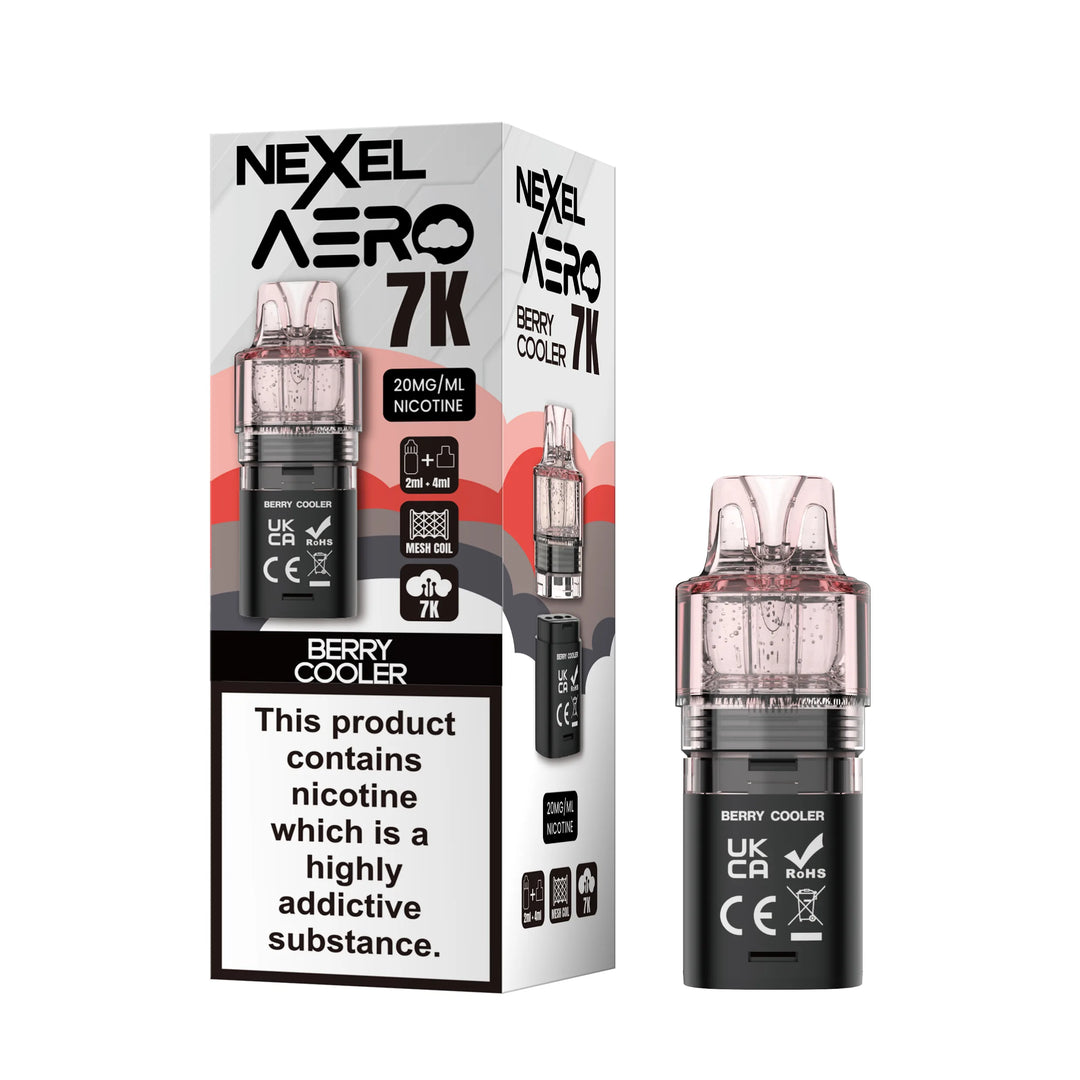 Nexel Aero 7K Puffs Prefilled Pods + Refill Container - berry cooler