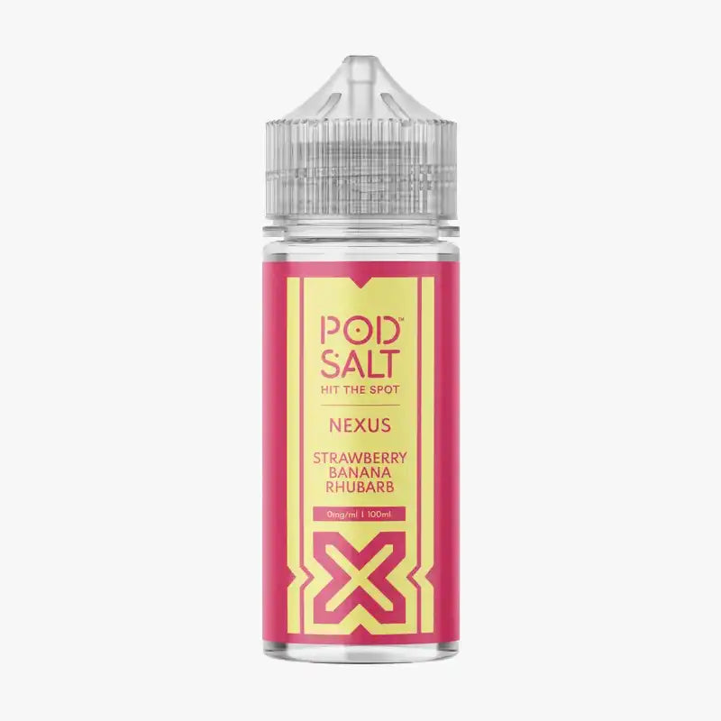 Pod Salt Nexus 100ml Shortfill E Liquids Strawberry Banana Rhubarb