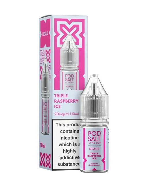 Pod Salt Nexus Triple Raspberry Ice Nic Salt Vape Juice - Vapours Deal Ltd