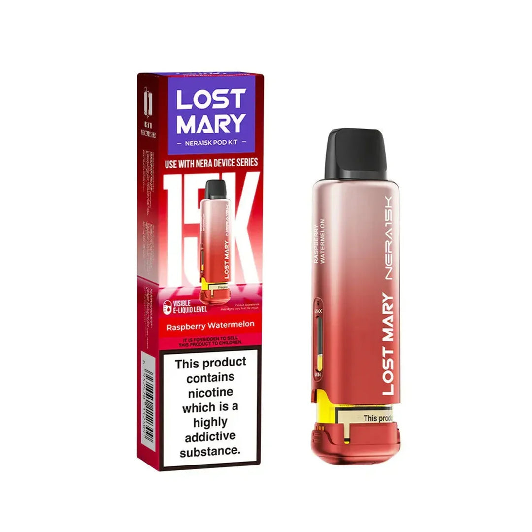 Raspberry Watermelon Lost Mary Nera Fullview refill pods