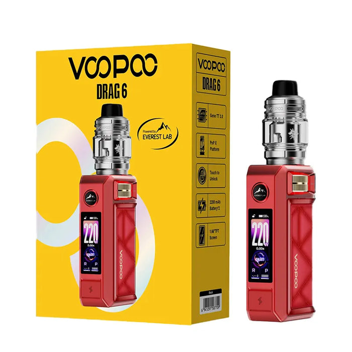 Red Voopoo Drag 6 Vape Kit