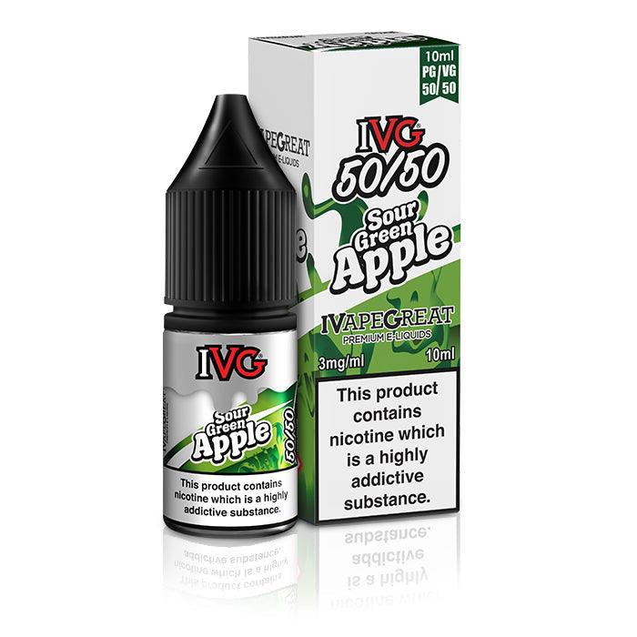 IVG 50/50 Sour Green Apple 10ml Nic Salt Vape Juice - Vapours Deal Ltd