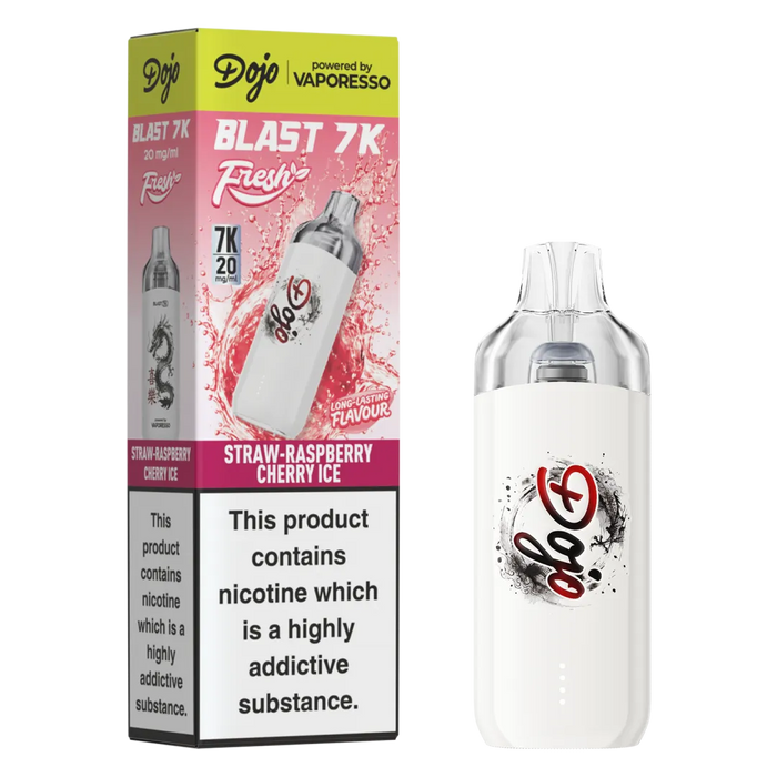 Straw-Raspberry Cherry Ice Vaporesso Dojo Blast 7K Fresh Pod Kit