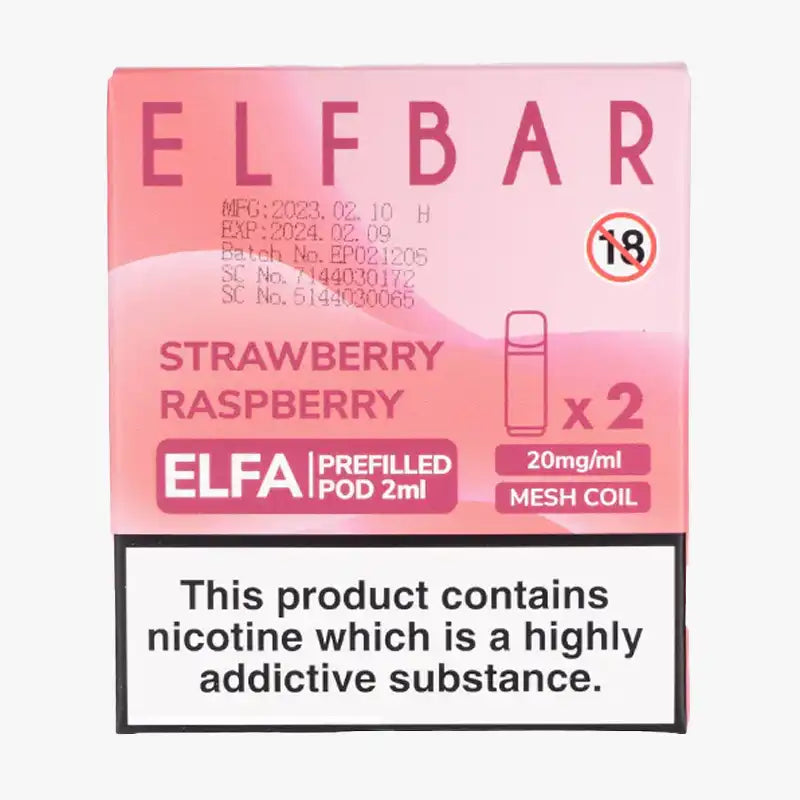 Strawberry Raspberry Elf Bar Elfa Prefilled Pod