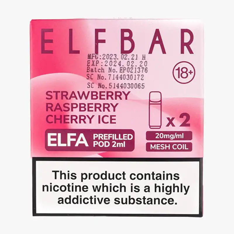 Strawberry Raspberry Ice Elf Bar Elfa Prefilled Pod