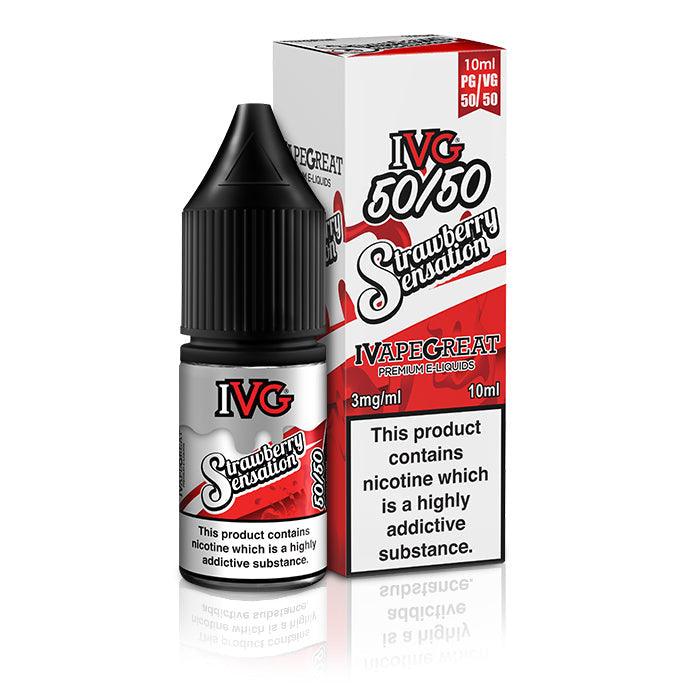 IVG 50/50 Strawberry Sensation 10ml Nic Salt Vape Juice - Vapours Deal Ltd
