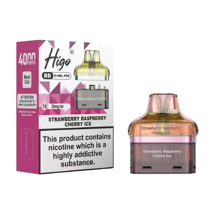 Strawberry Raspberry Cherry Ice Higo BB 4000 Pods
