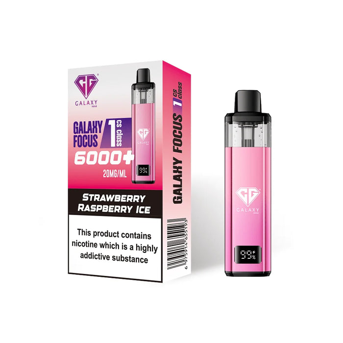 Strawberry Raspberry ice Crystal Galaxy Focus 1 6K Puffs Prefilled Pod Kit - Vapour Deal LTD