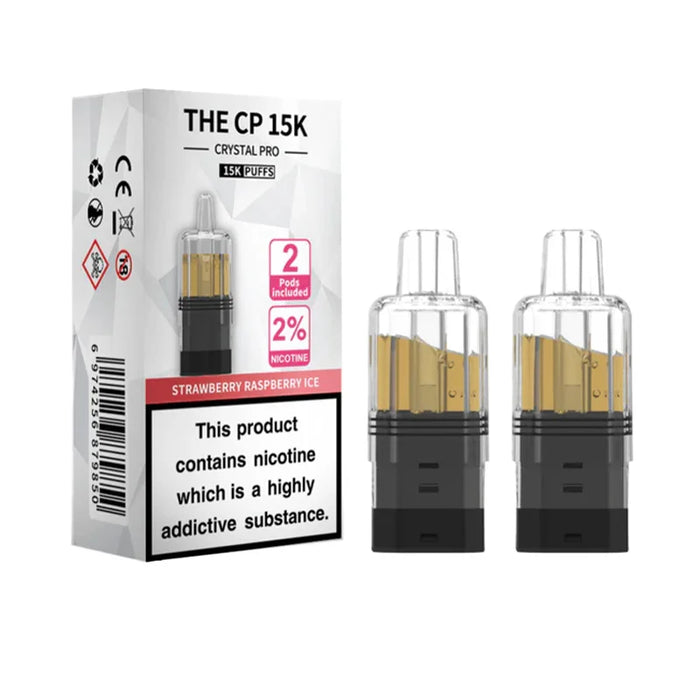 Strawberry Raspberry ice Crystal Pro CP 15K Prefilled Pod + Refill Container