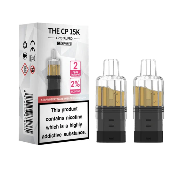 Strawberry Watermelon Bubblegum Crystal Pro CP 15K Prefilled Pod + Refill Container