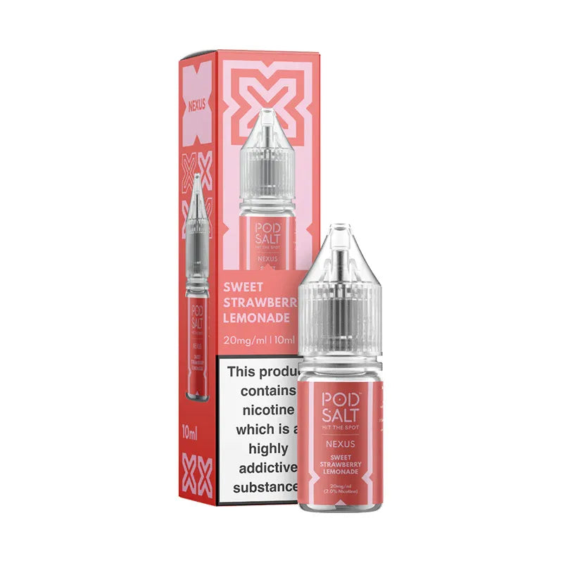 Sweet Strawberry Lemonade Nic Salt 10ml By Pod Salt Nexus
