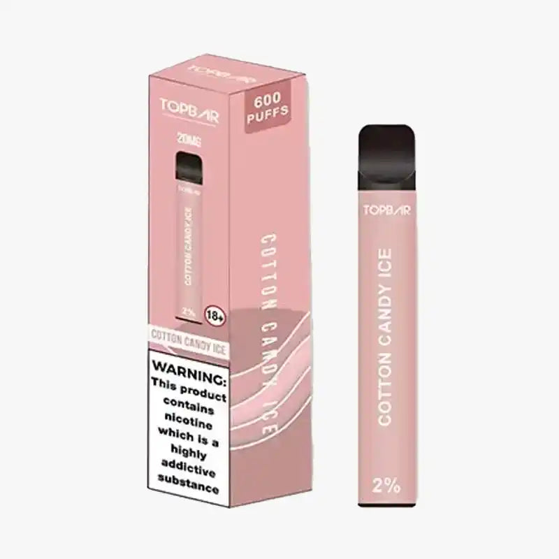 Top Bar 600 Puffs Box of 10 Cotton Candy Ice