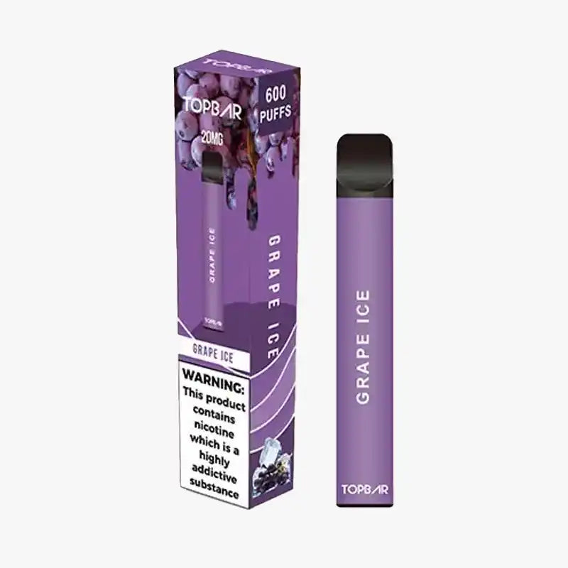 Top Bar 600 Puffs Box of 10 Grape Ice