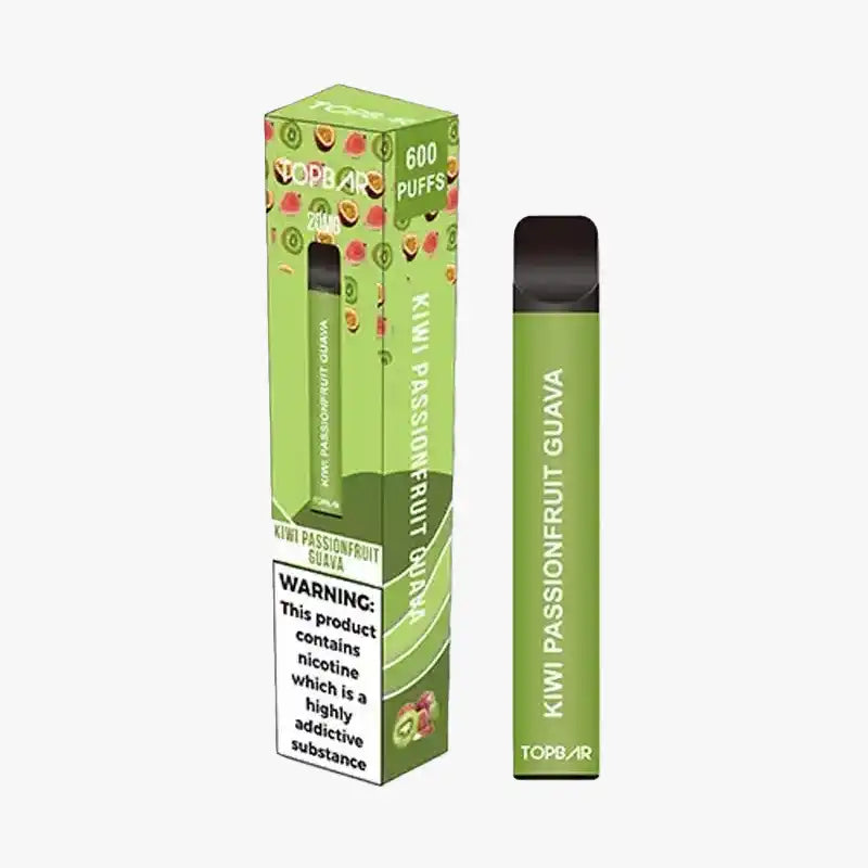 Top Bar 600 Puffs Box of 10 Kiwi Passion Fruit Guava