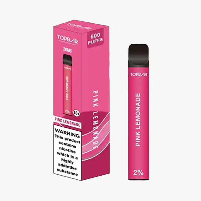 Top Bar 600 Puffs Box of 10 Pink Lemonade