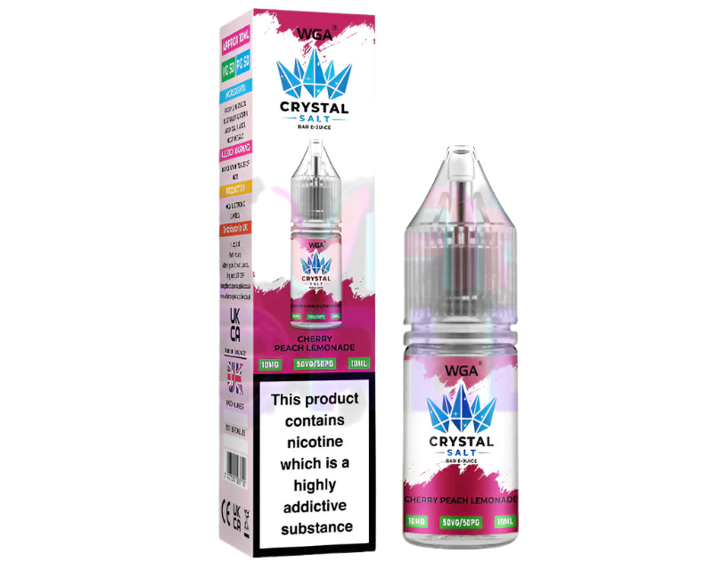 WGA Crystal Cherry Peach Lemonade Nic Salt - 10 Pack