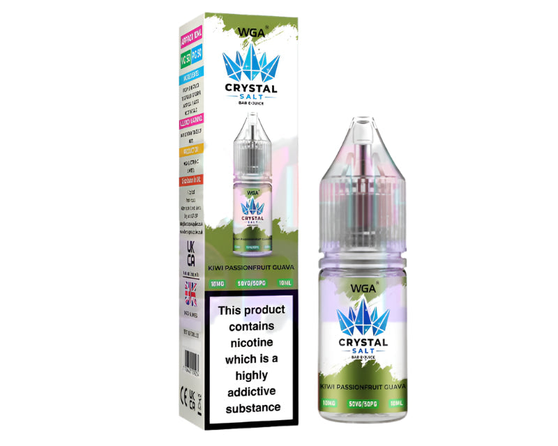 WGA Crystal Kiwi Passionfruit Guava Nic Salt - 10 Pack
