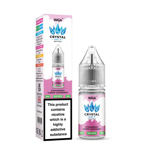 WGA Crystal Strawberry Cherry Raspberry Nic Salt - 10 Pack