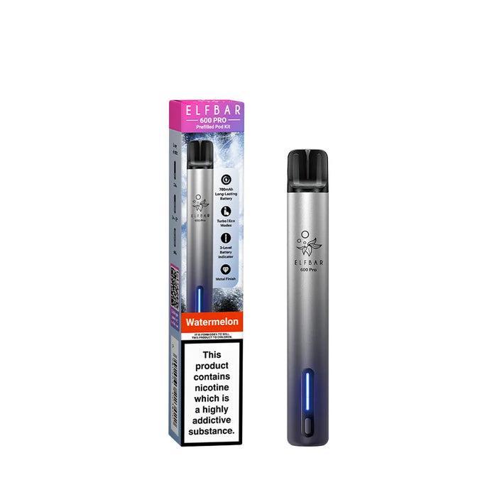 Watermelon Elf Bar 600 Pro Prefilled Pod Kit - Vapour Deal
