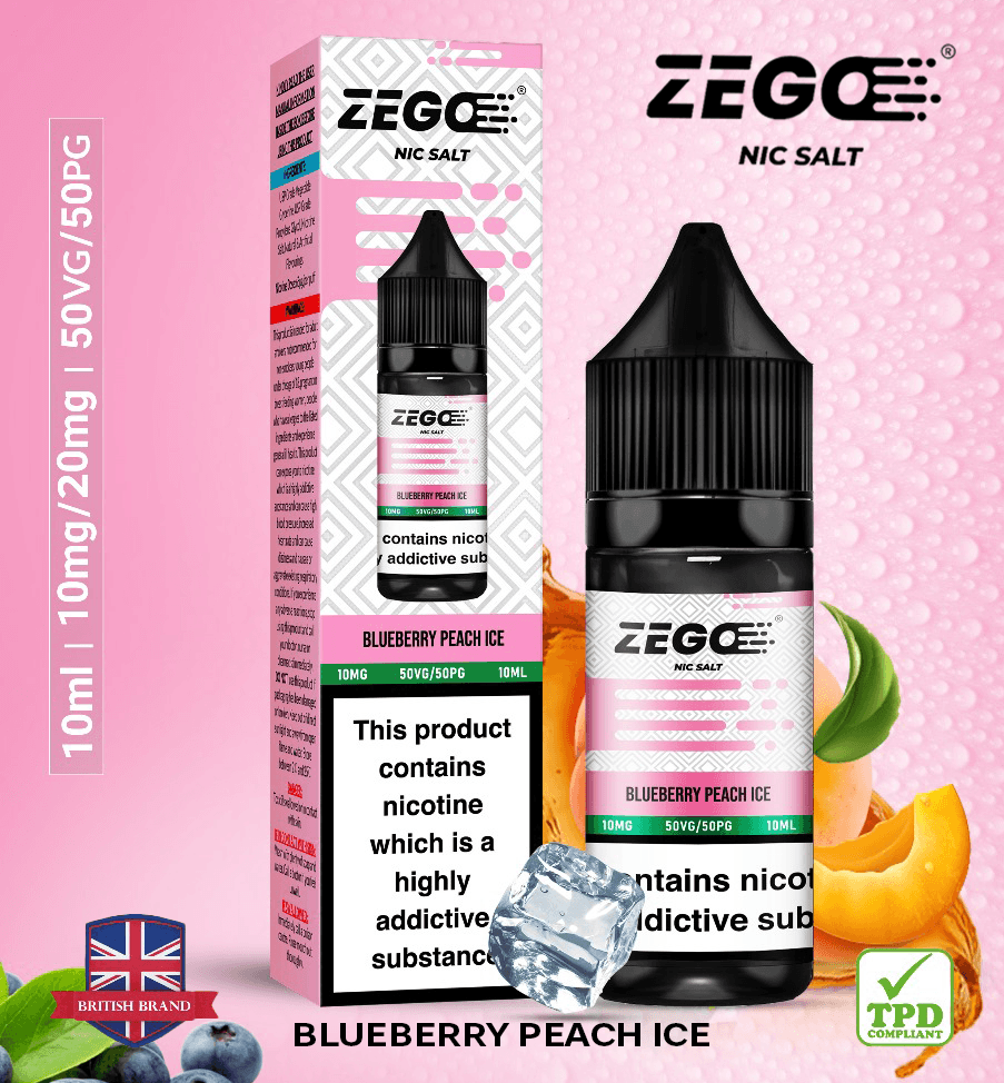 Zego Blueberry Peach Ice Nic Salt Vape Juice - Vapours Deal Ltd