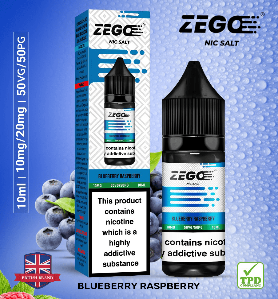 Zego Blueberry Raspberry Nic Salt Vape Juice - Vapours Deal Ltd