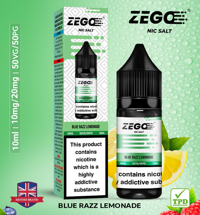 Zego Blue Razz Lemonade Nic Salt Vape Juice