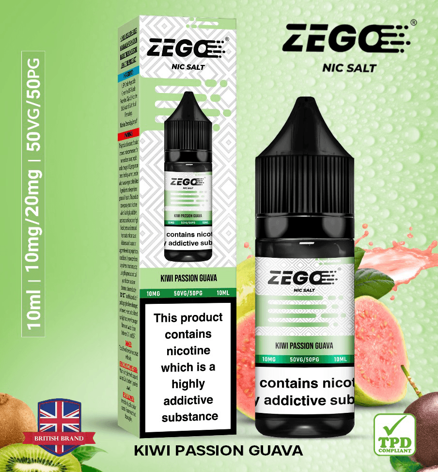 Zego Kiwi Passion Guava Nic Salt Vape Juice - Vapours Deal Ltd