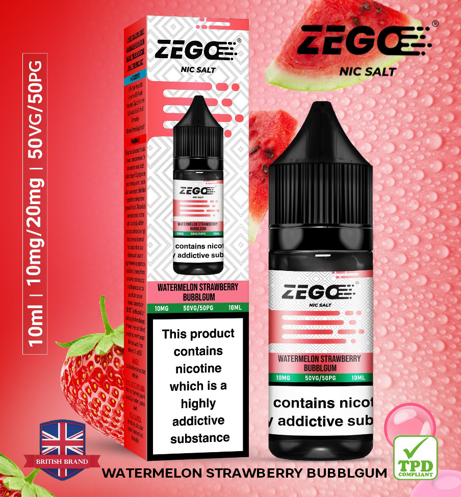 Zego Watermelon strawberry Bublegum Nic Salt Vape Juice